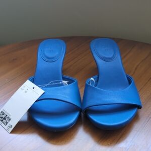 H&M Chic Blue Women's Open Toe Mules